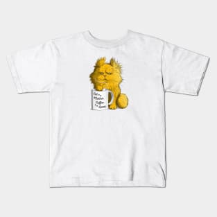 Cat mother Coffee lover Kids T-Shirt